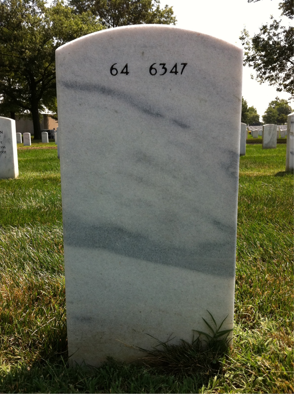 Back of headstone — David Anderson