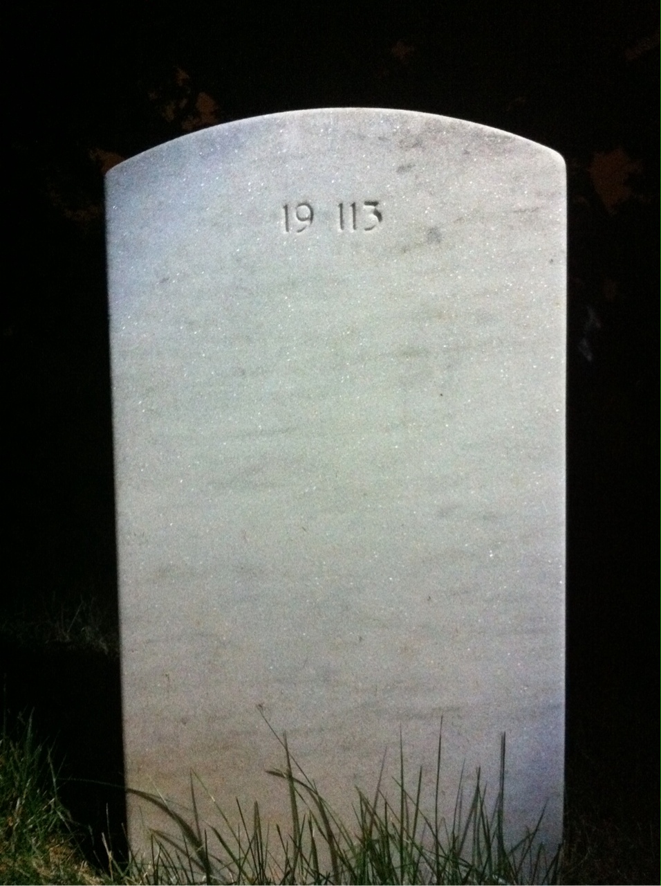 Back of headstone — Bud Armstead