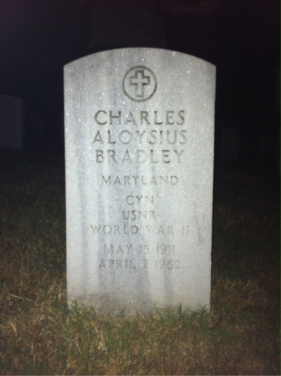 Headstone shared by 2 interments, including Charles Bradley