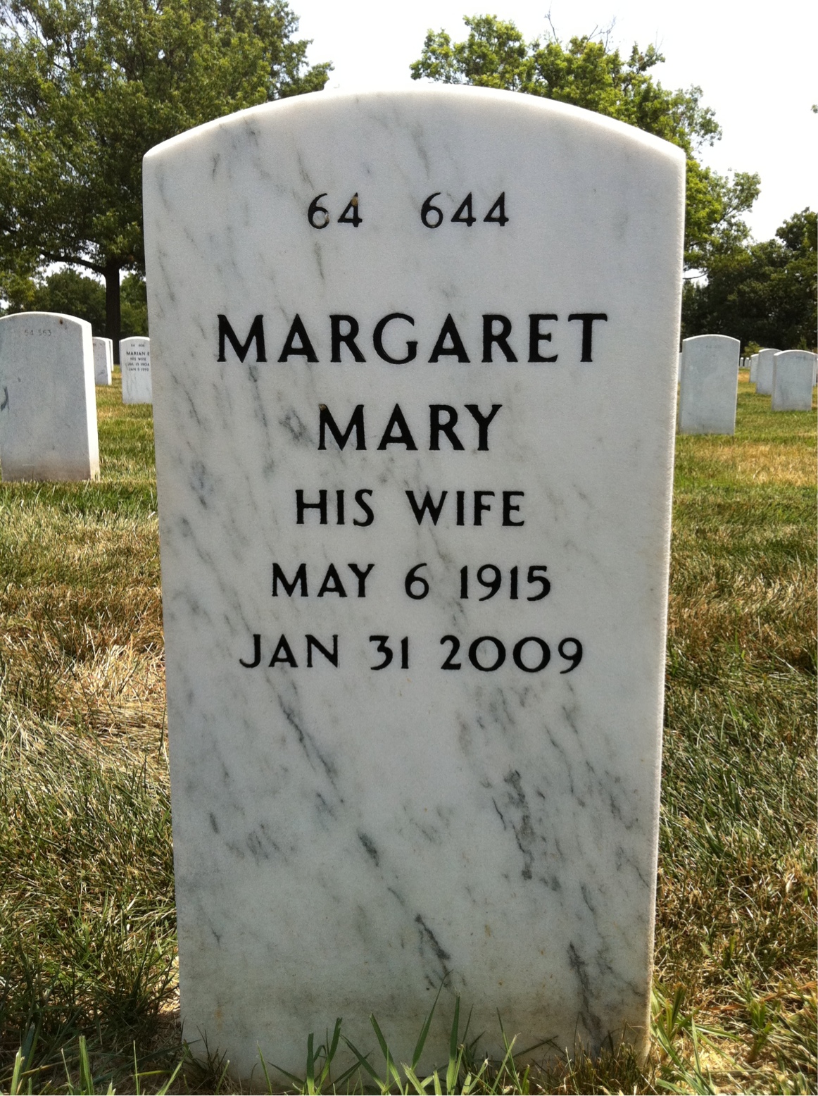 Back of headstone — George Stearns