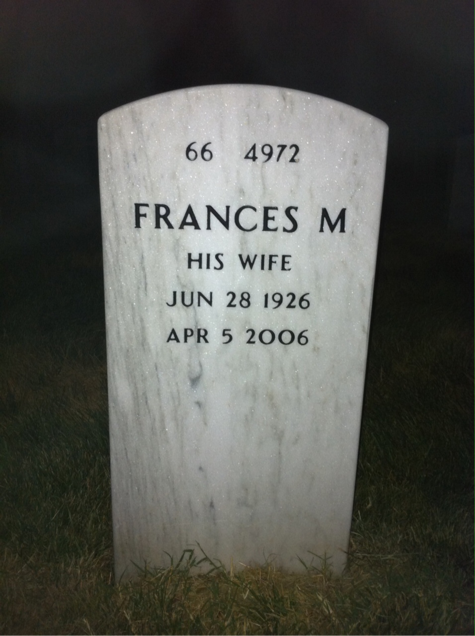 Back of headstone — Richard Evans