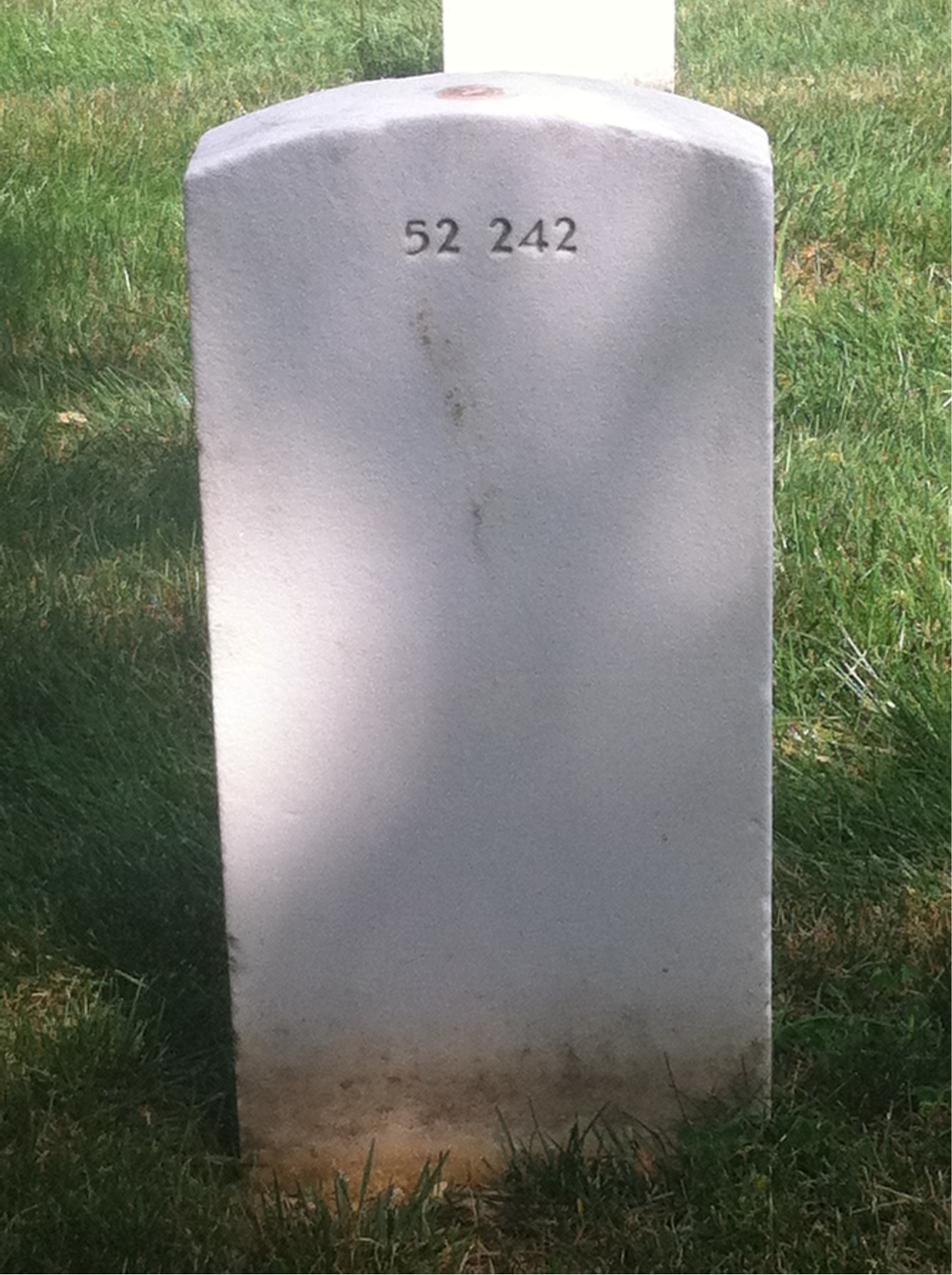 Back of headstone — William Meadows