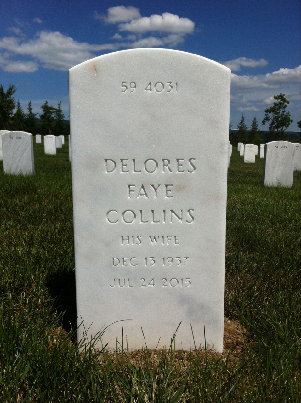 Back of headstone — George Anderson