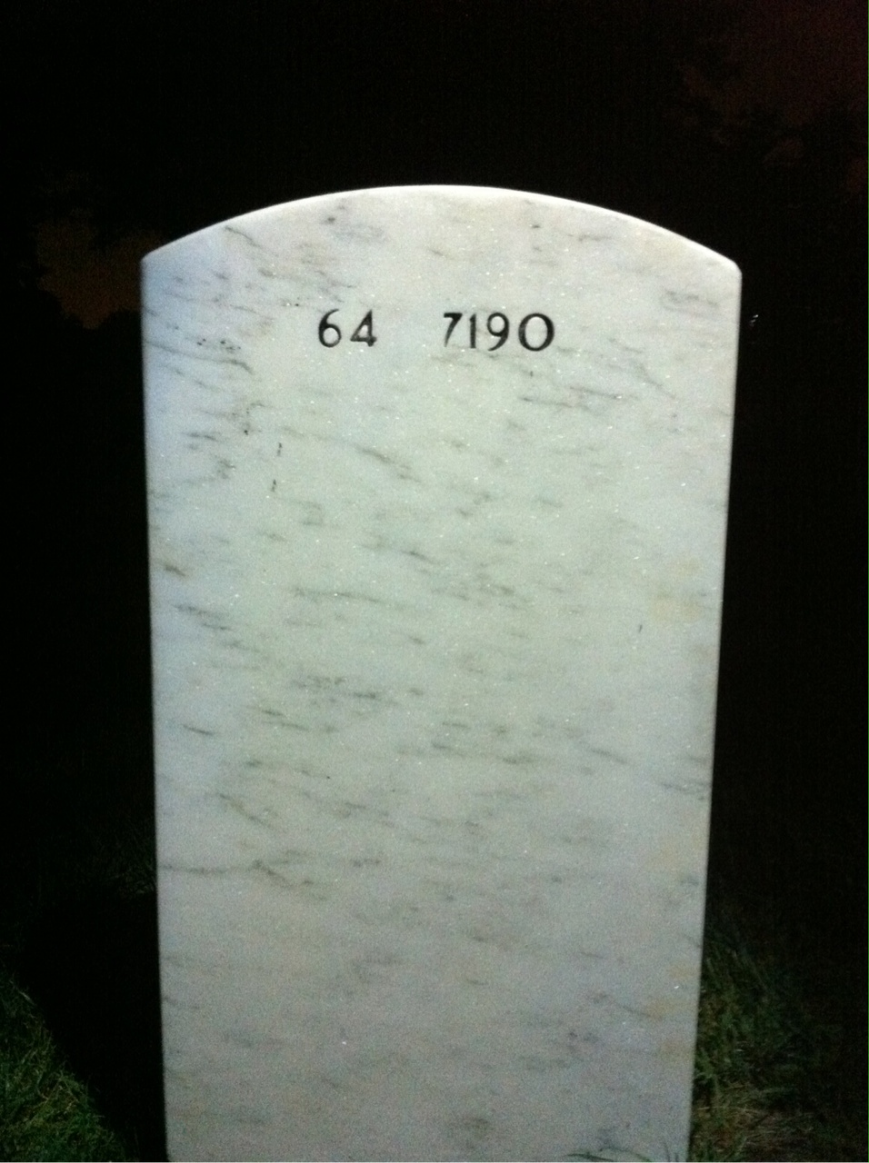 Back of headstone — Robert Arrowsmith