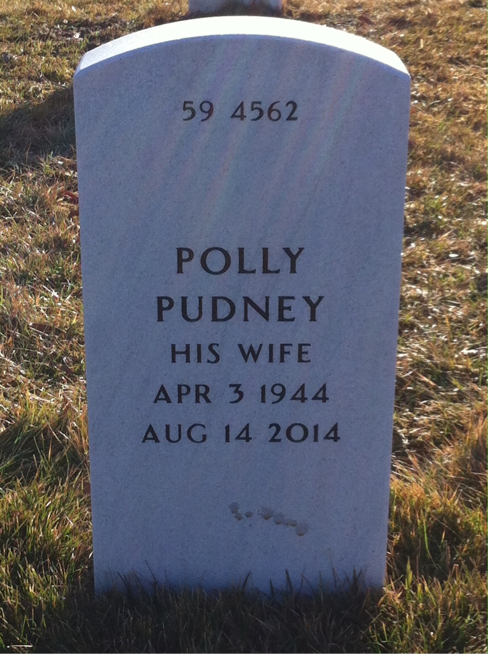 Back of headstone — Rolland Collins