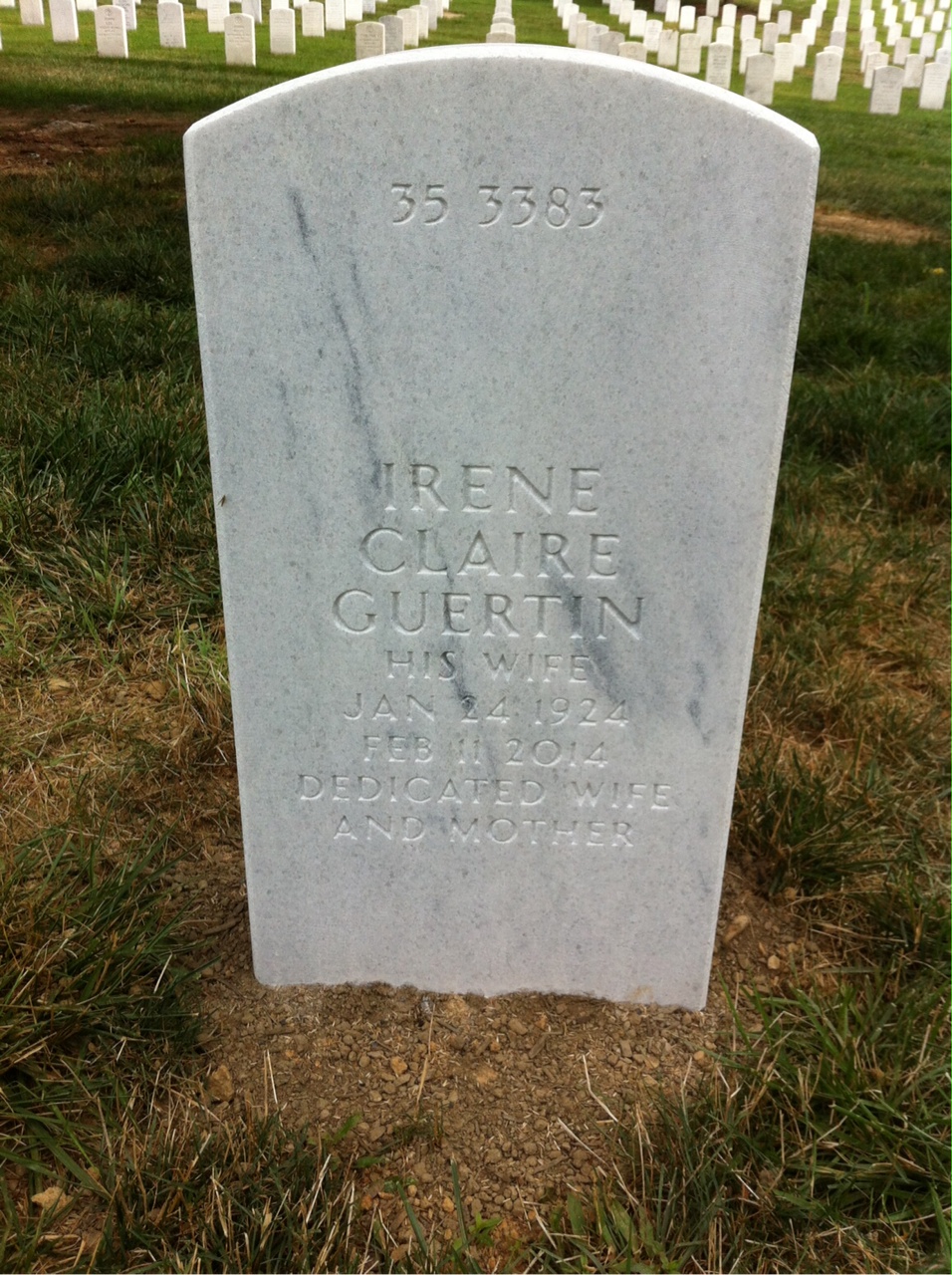 Back of headstone — Richard Allard