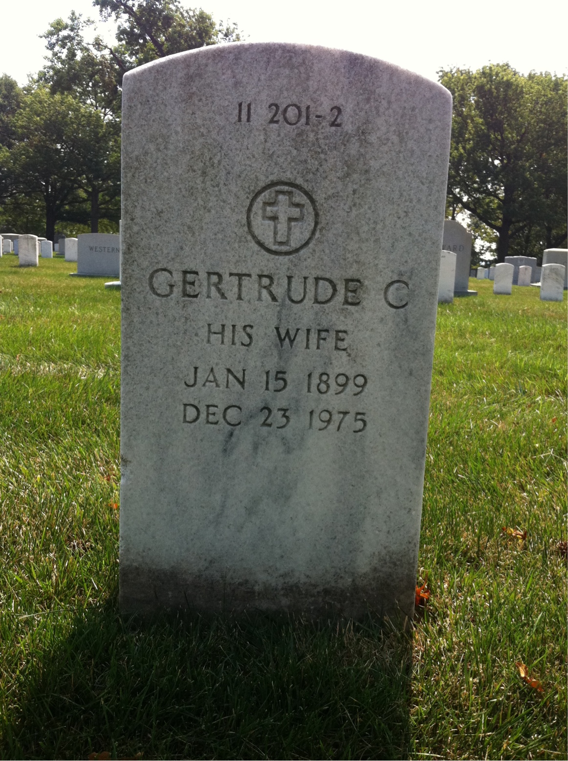 Back of headstone — Clarence Aldrich