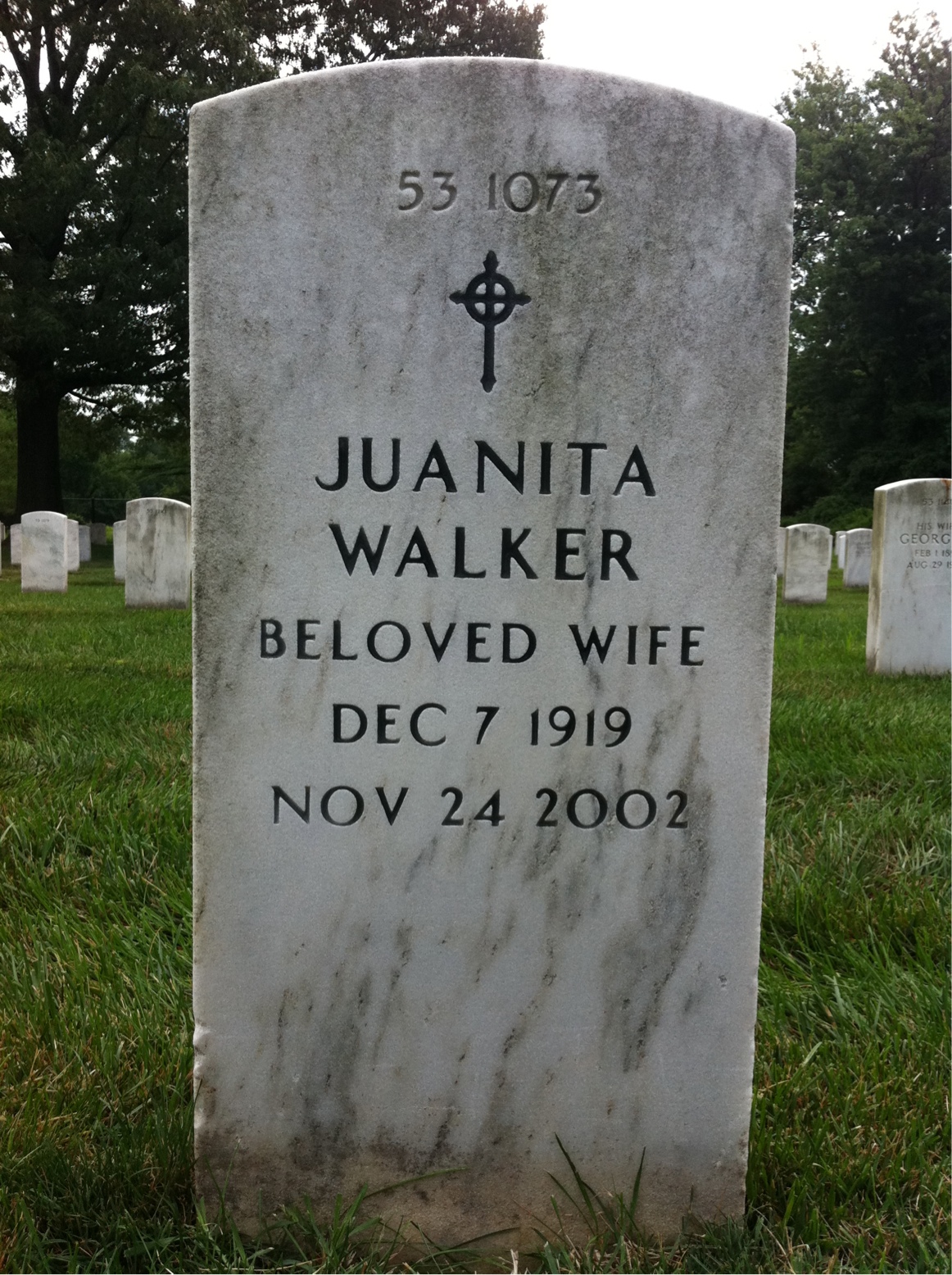 Back of headstone — Jesse Anthony