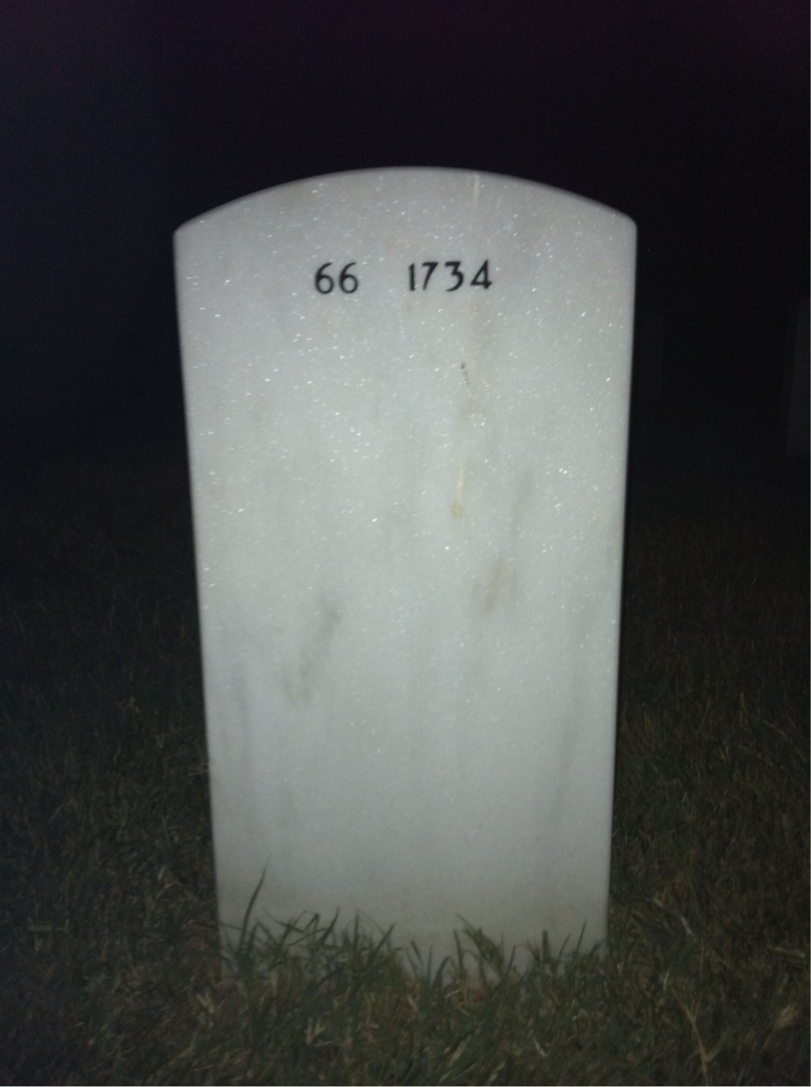 Back of headstone — Charlotte Springs