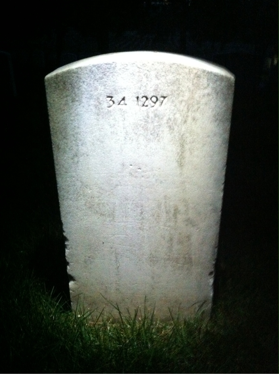 Back of headstone — George Allen