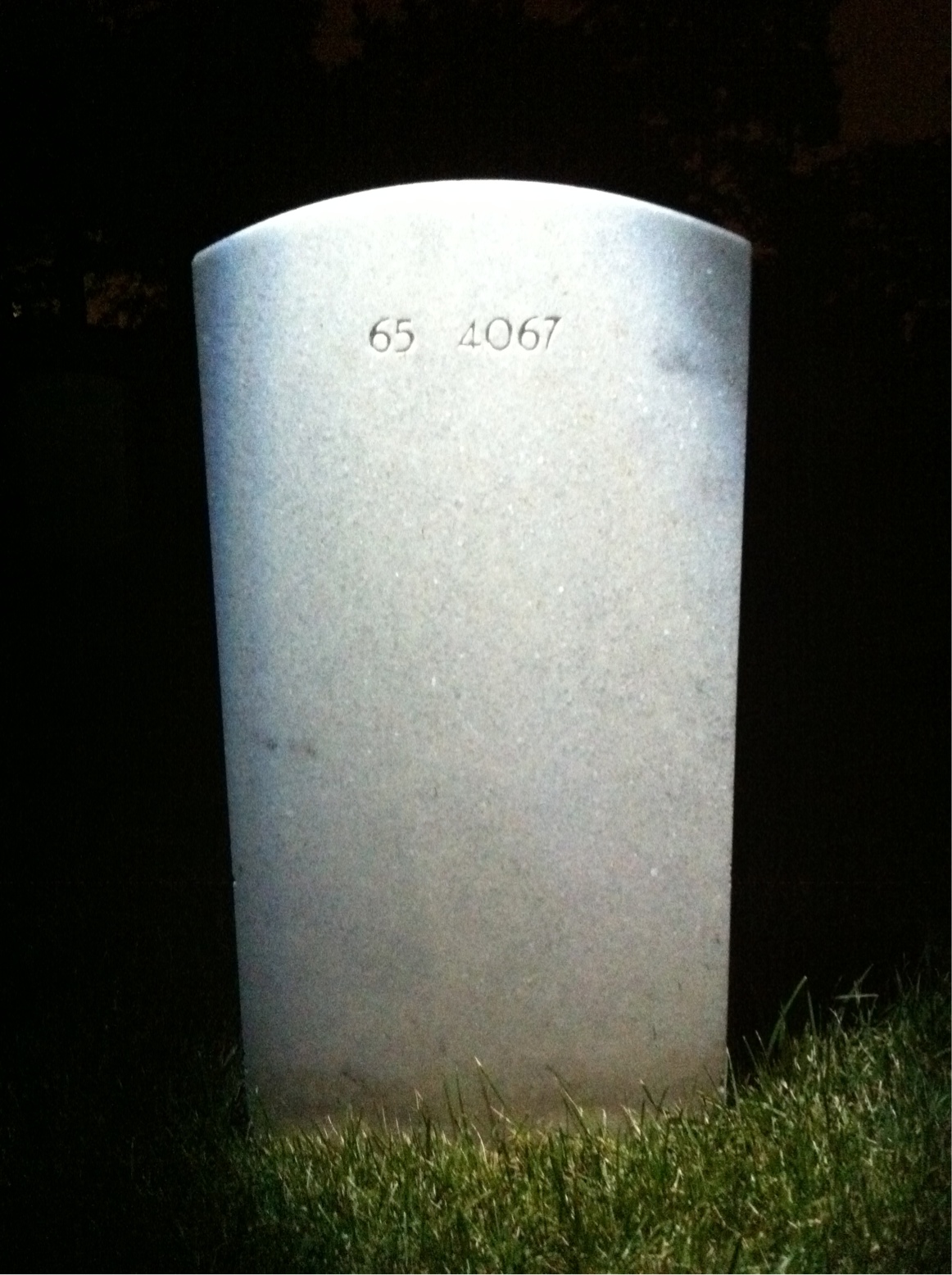 Back of headstone — William Charles Gehler