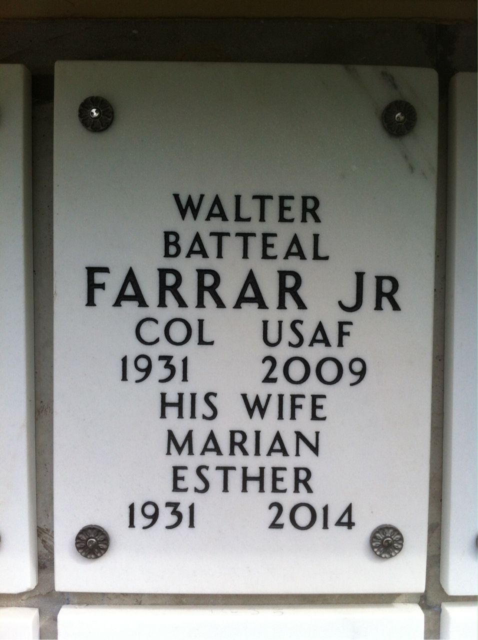 Walter B Farrar