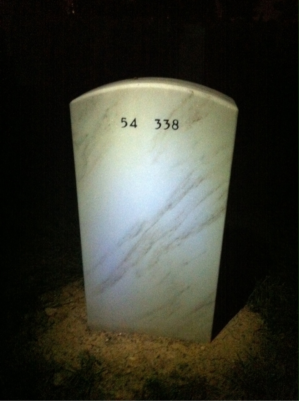 Back of headstone — Walter Johnson