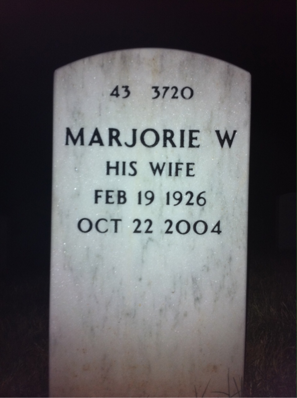Back of headstone — Gene Lake