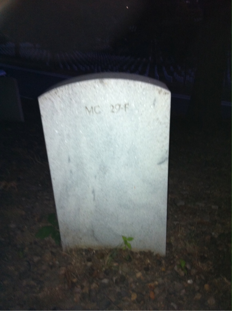 Back of headstone — Paul Mitchler