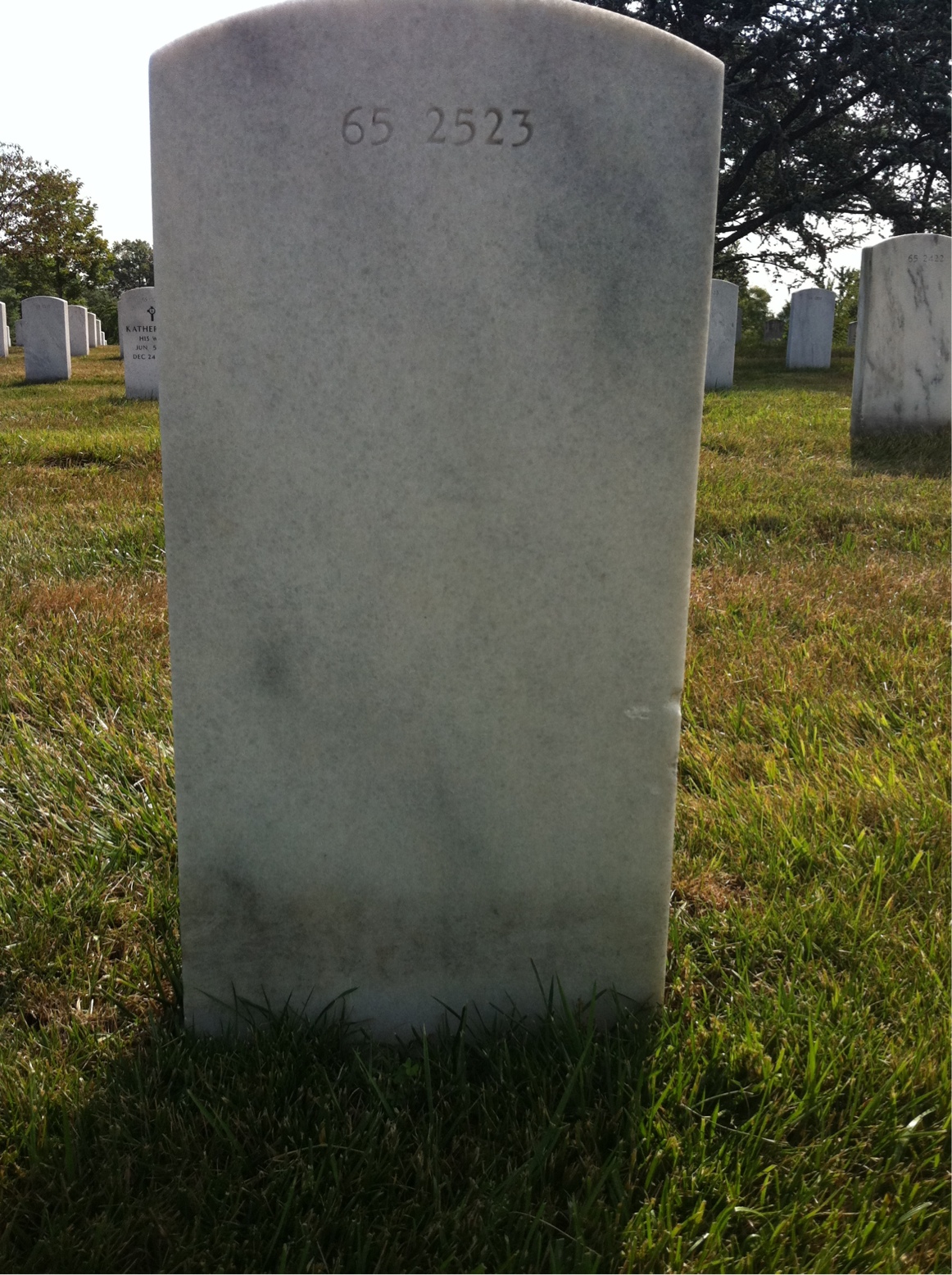 Back of headstone — George Menges