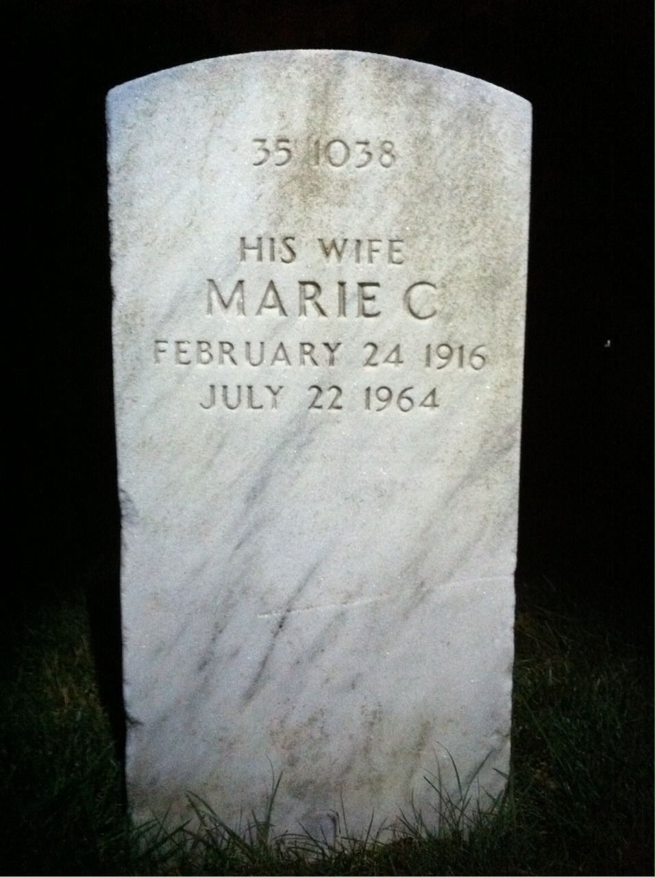 Back of headstone — Jerry Baker
