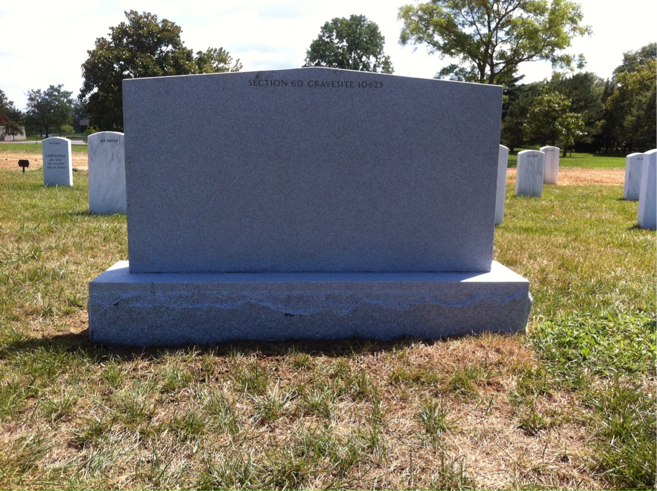Back of headstone — William B Mcilvaine
