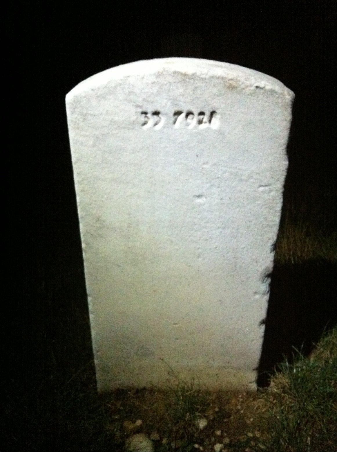 Back of headstone — William M North