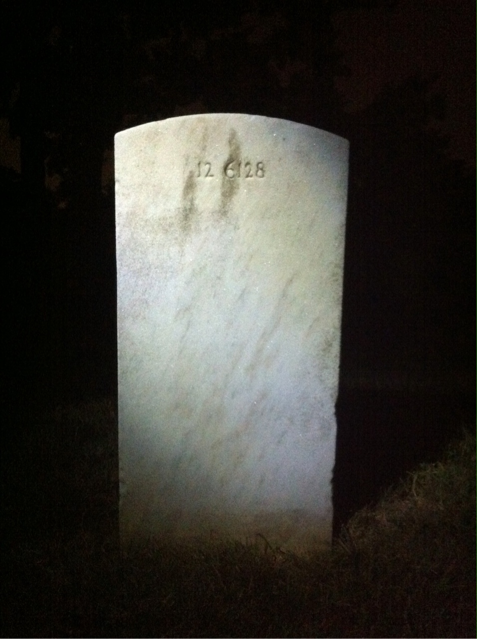 Back of headstone — Lawrence Allen