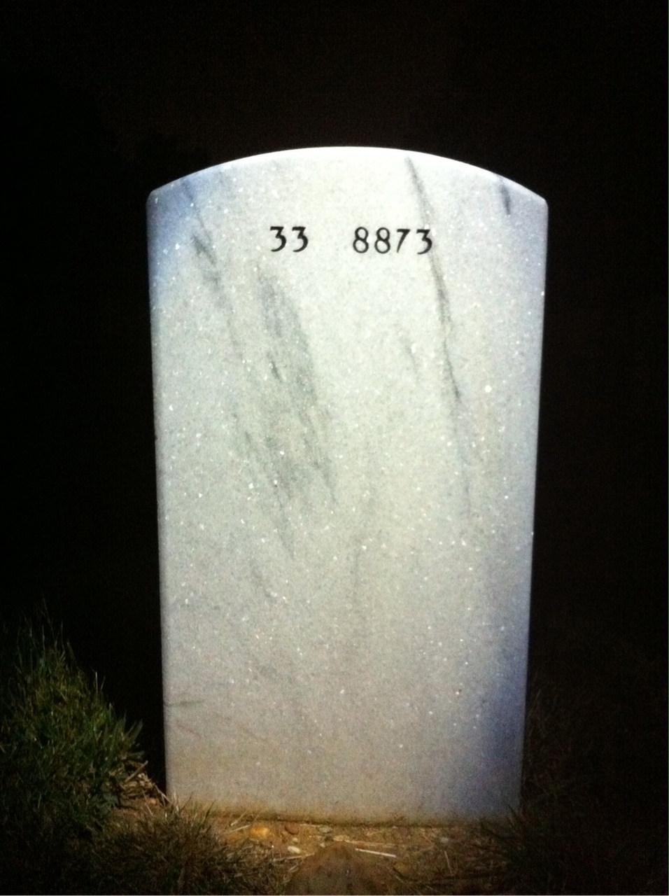Back of headstone — Cornell Pegues