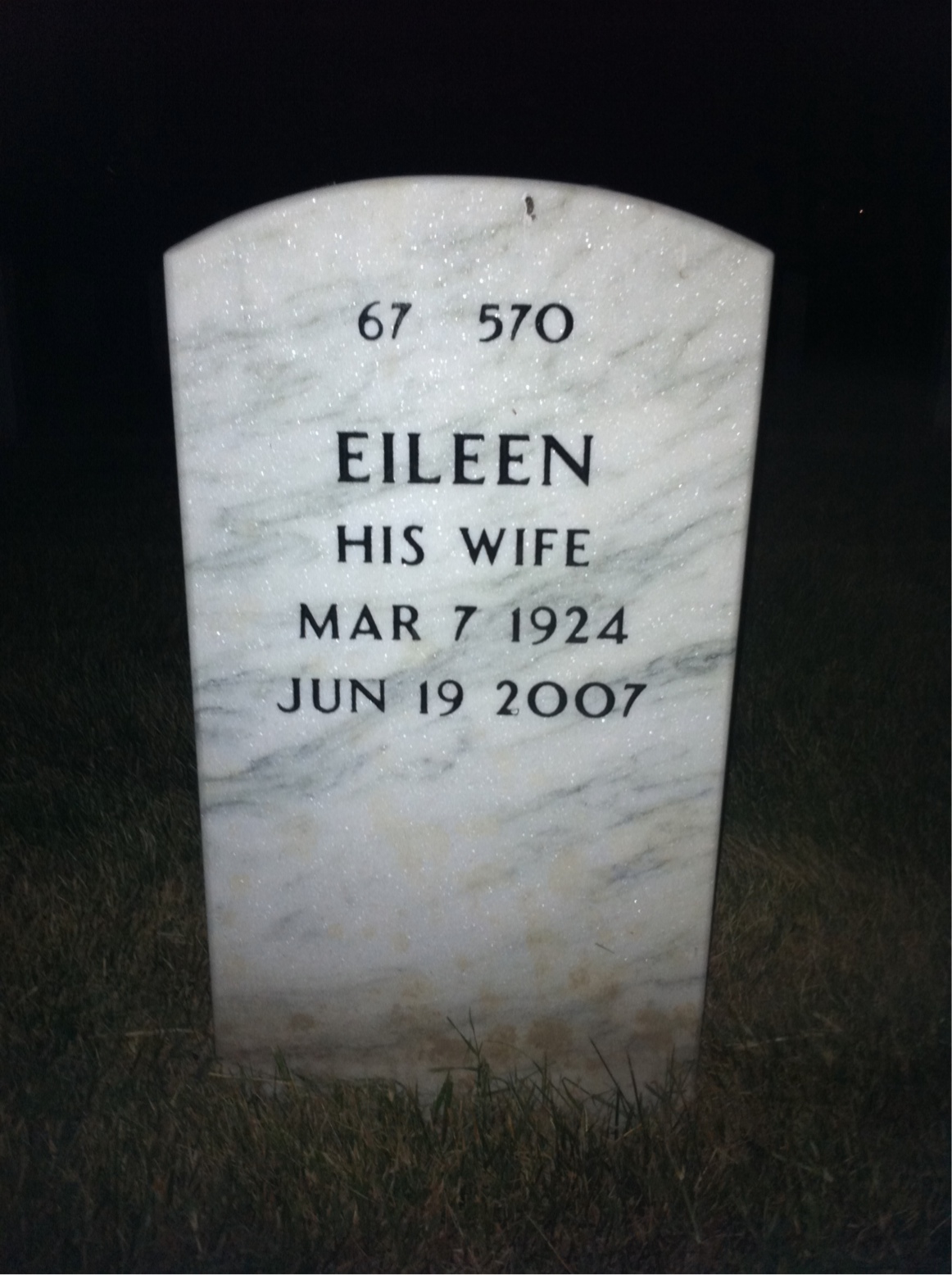 Back of headstone — George Macik