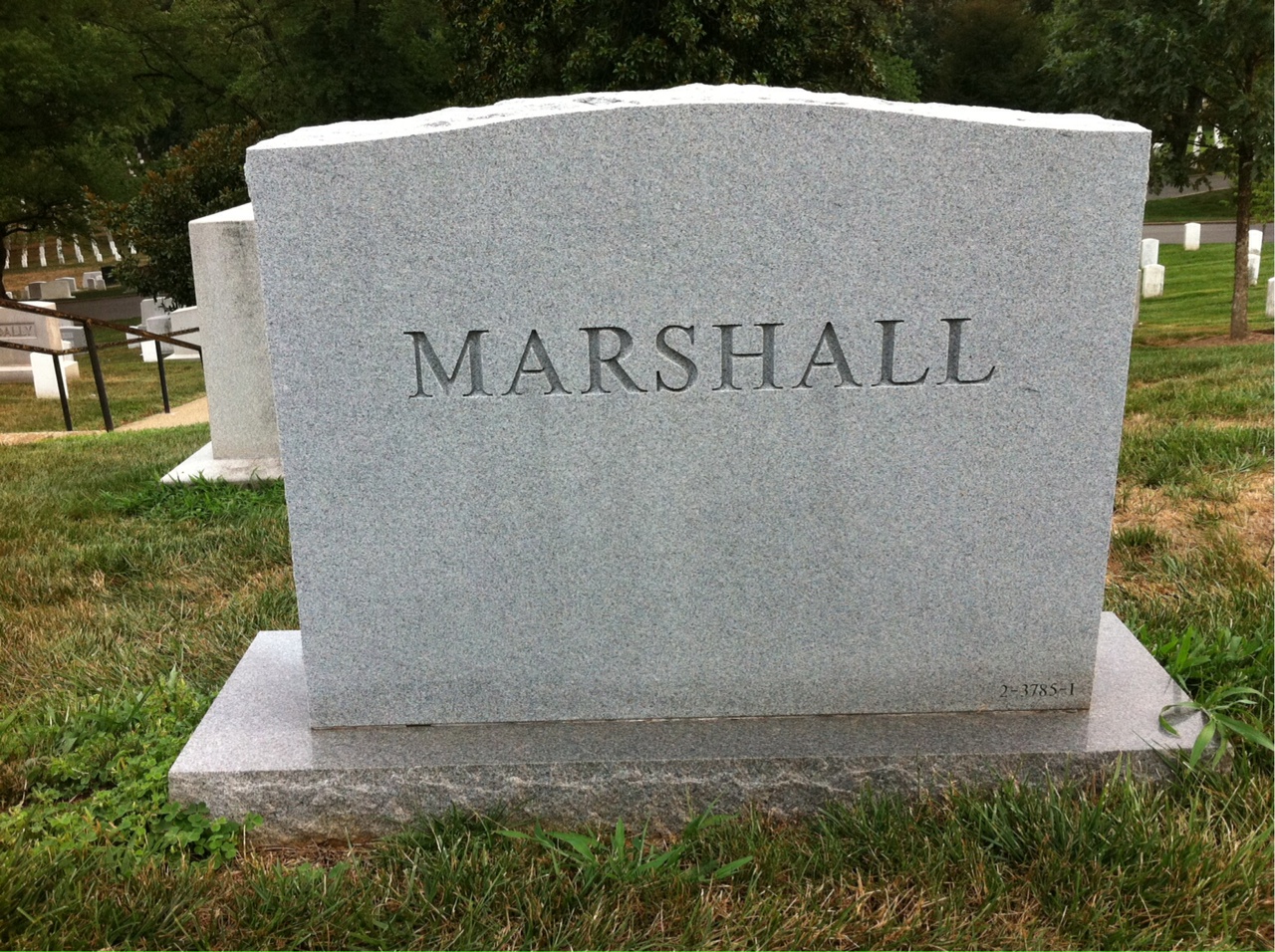 Back of headstone — Daniel Marshall