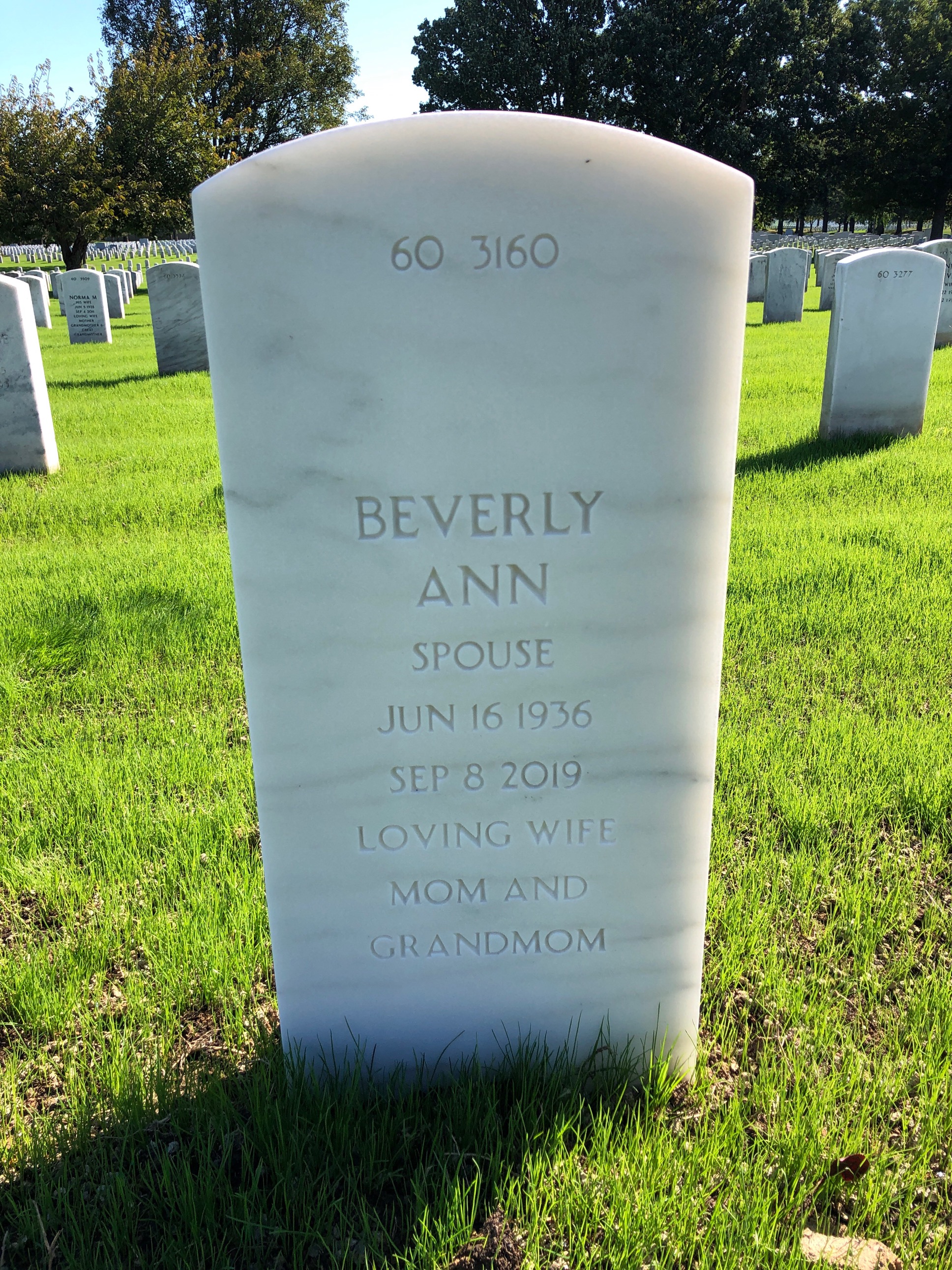 Back of headstone — William Floyd Black