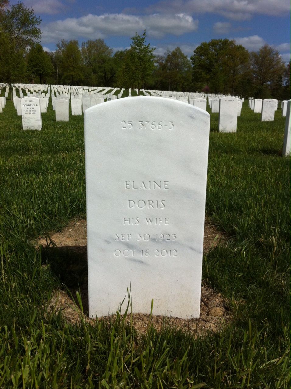 Back of headstone — Philip Dionne