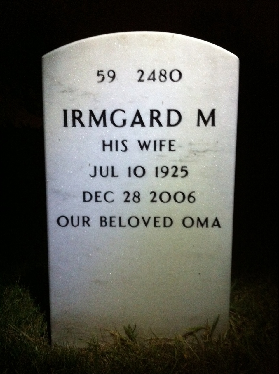 Back of headstone — James Nixon