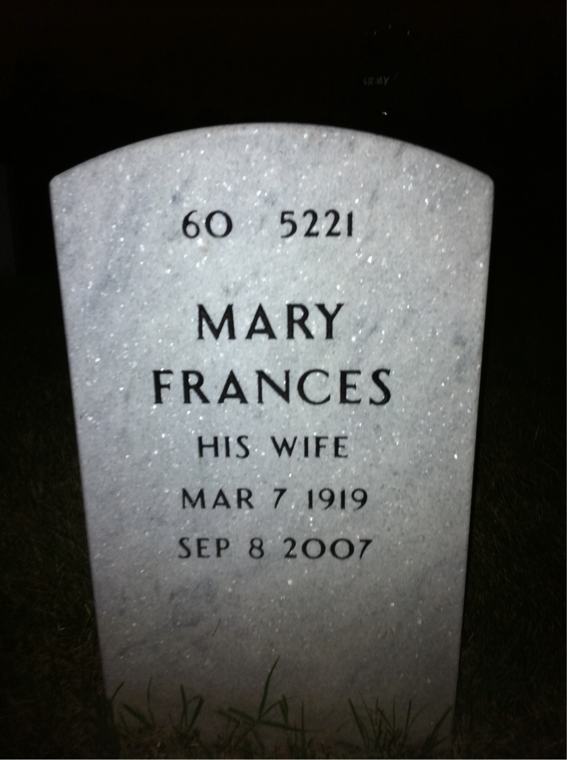 Back of headstone — Ernest Kiessling