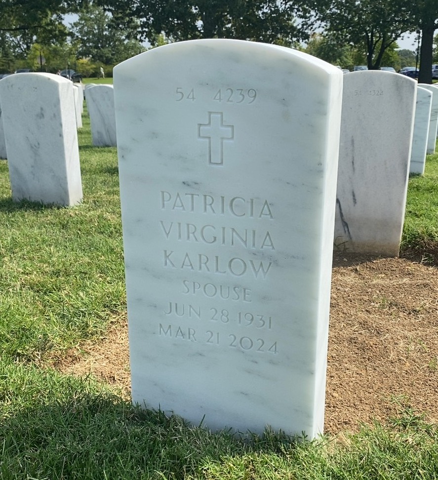Back of headstone — Nick Karlow