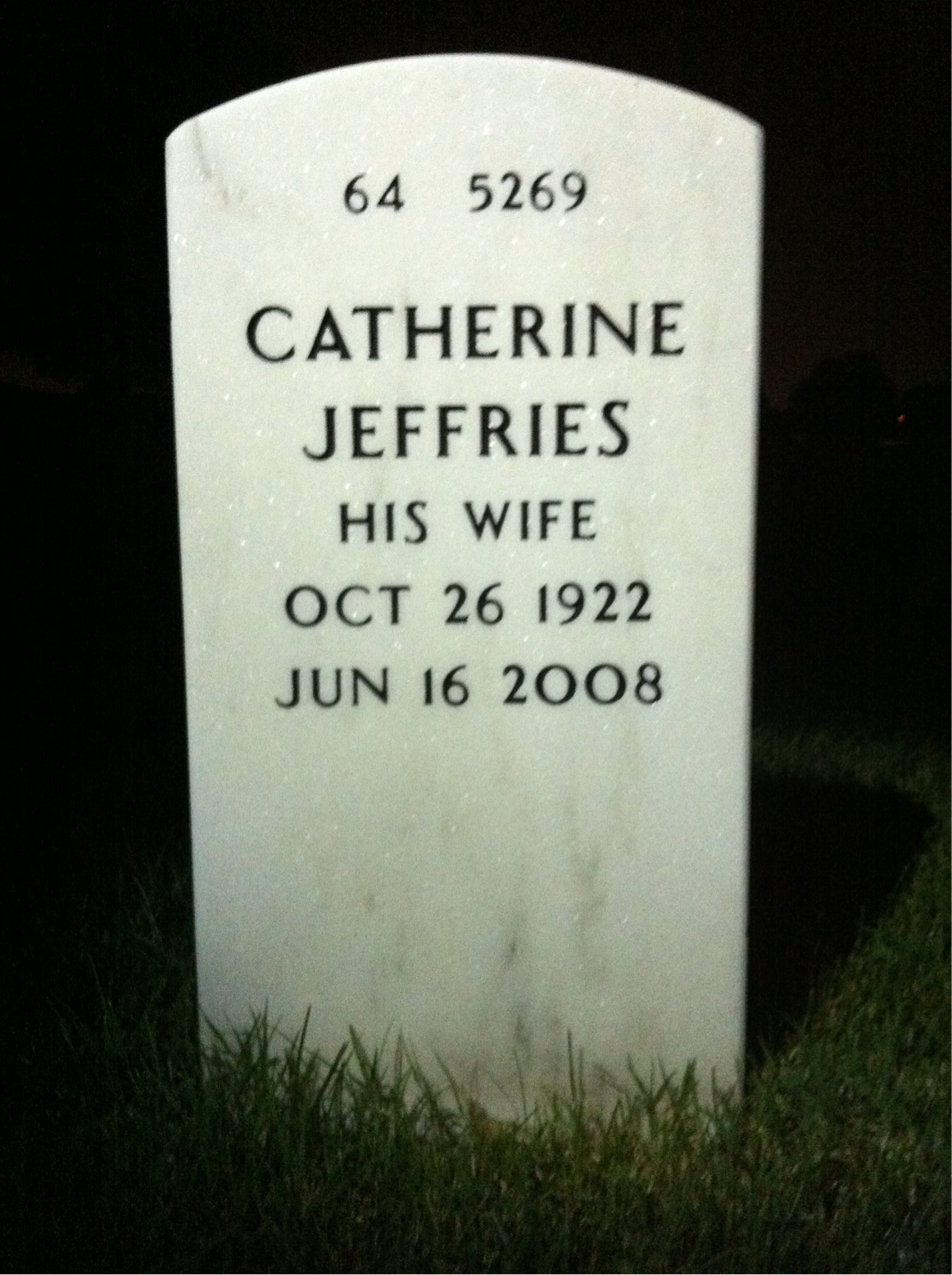 Back of headstone — Erwin Allen
