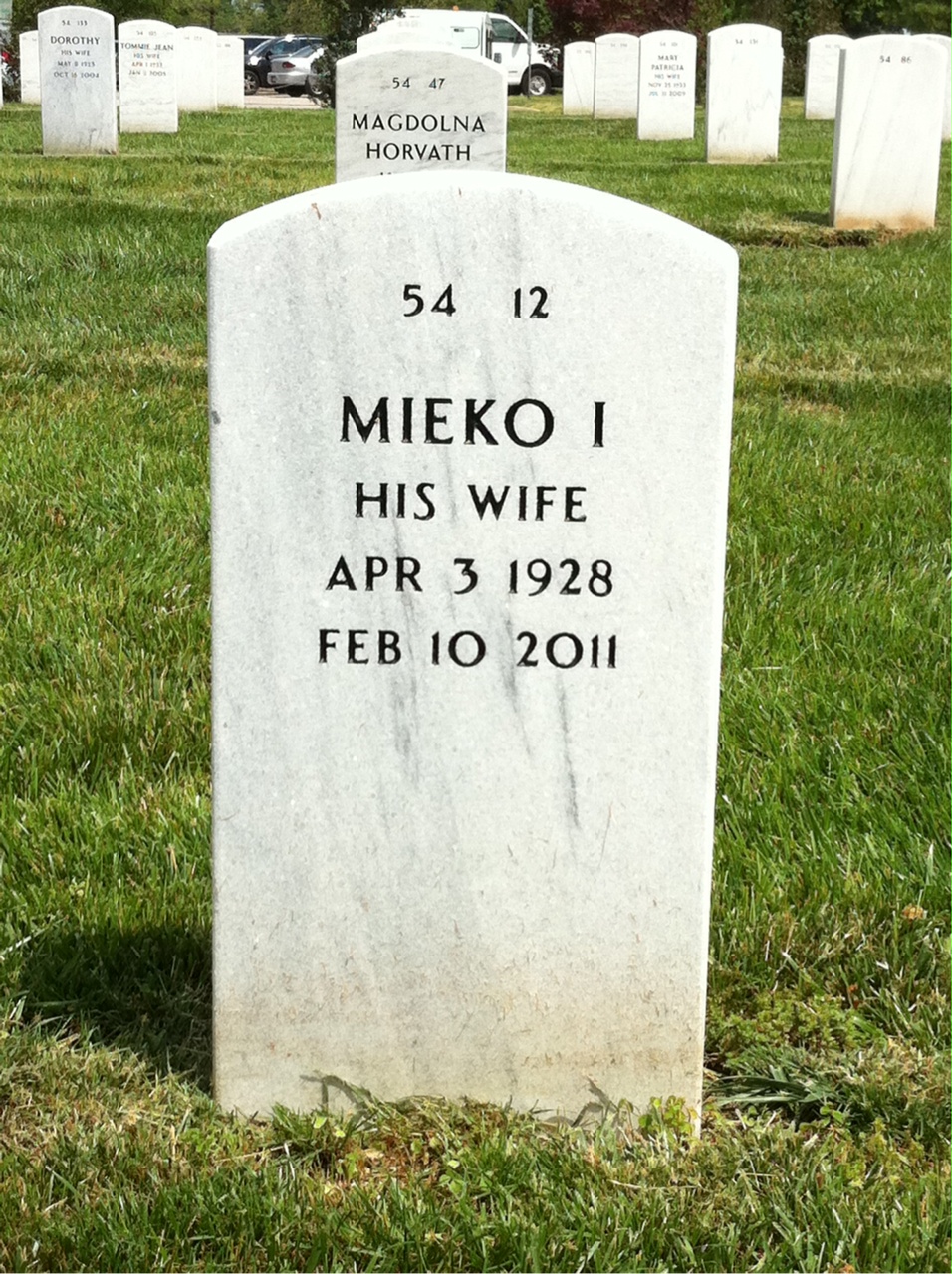 Back of headstone — Raymond Conrads
