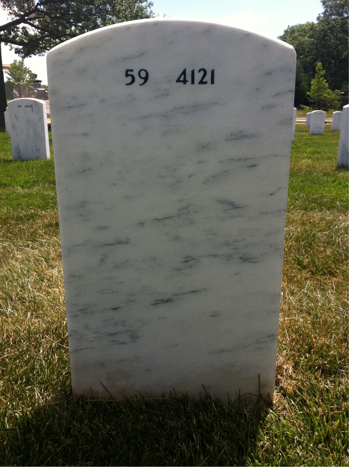 Back of headstone — Valarius Elmer Kugler