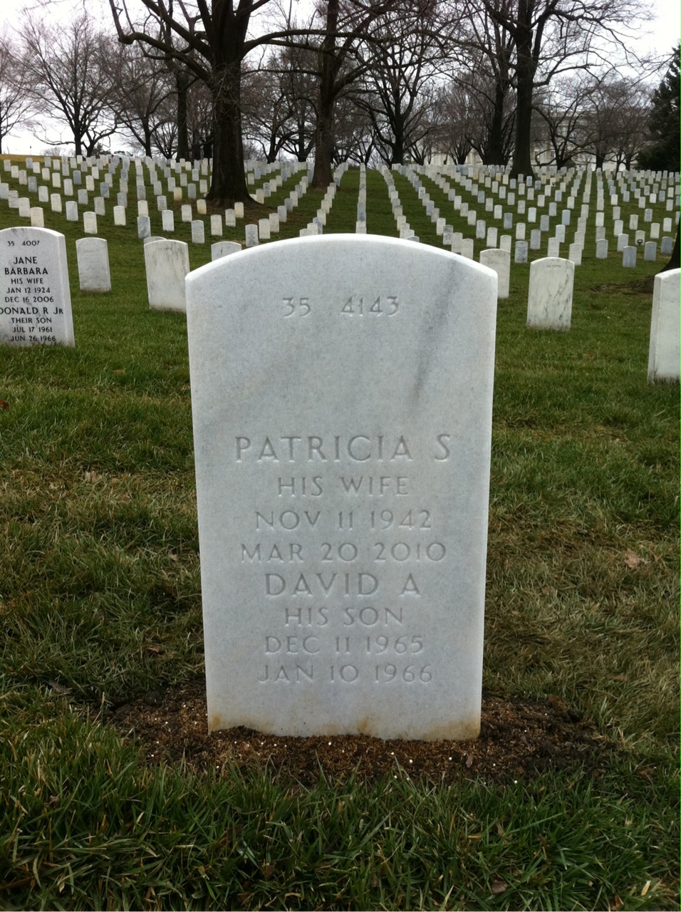 Back of headstone — Curtis Austin