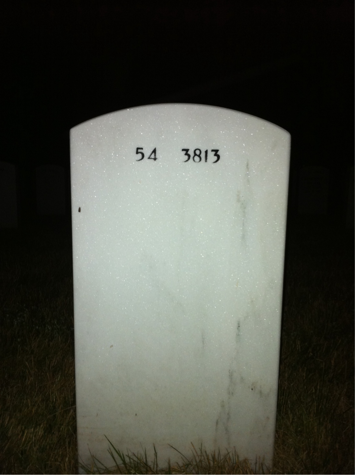 Back of headstone — John Spanka