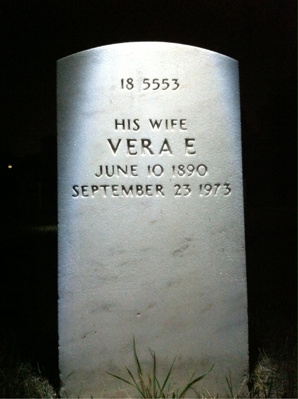 Back of headstone — Samuel Armor