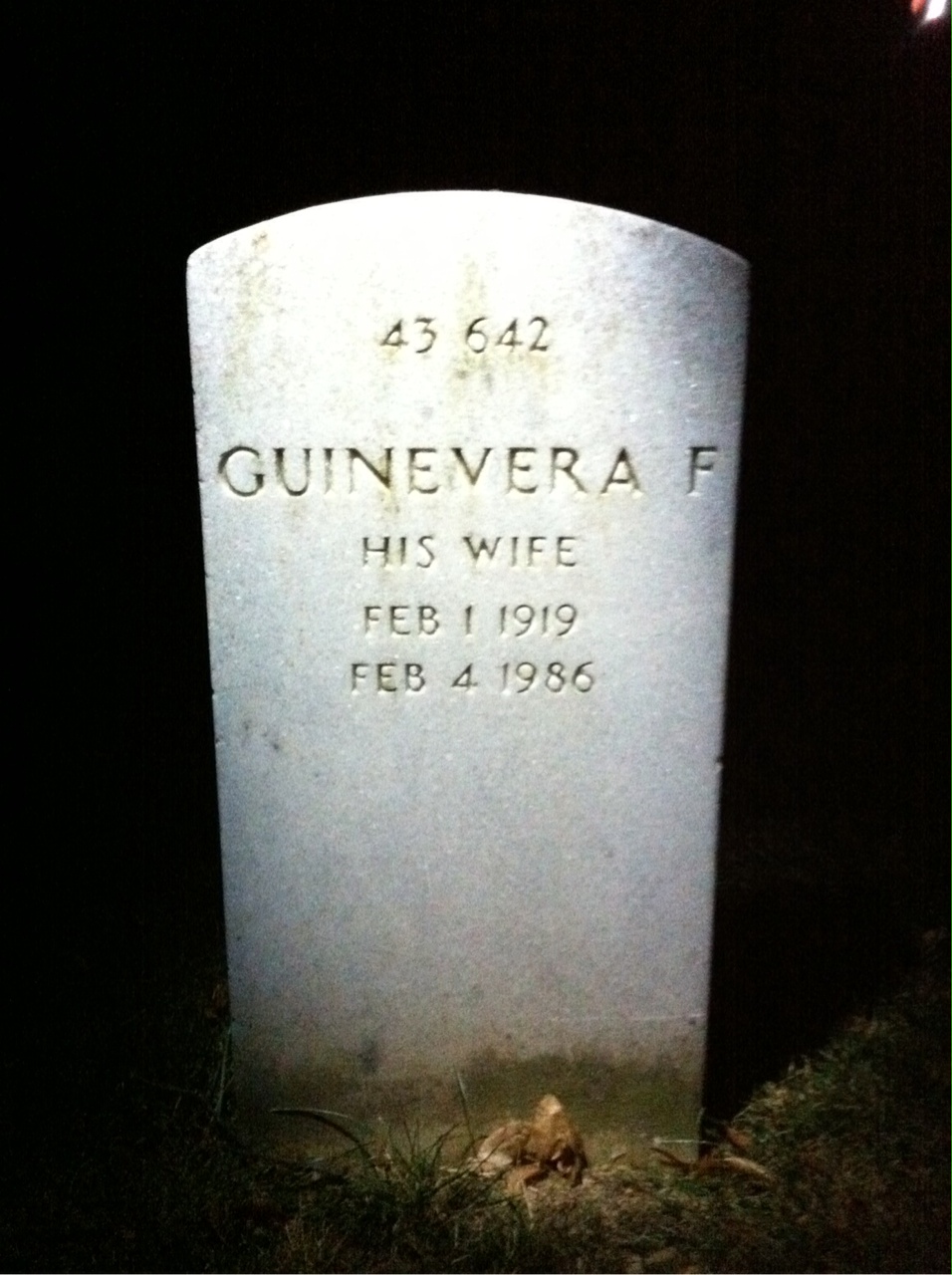 Back of headstone — Roy Moore