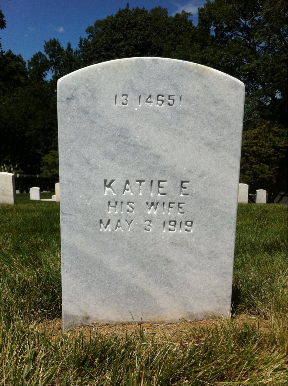 Back of headstone — William Minnick