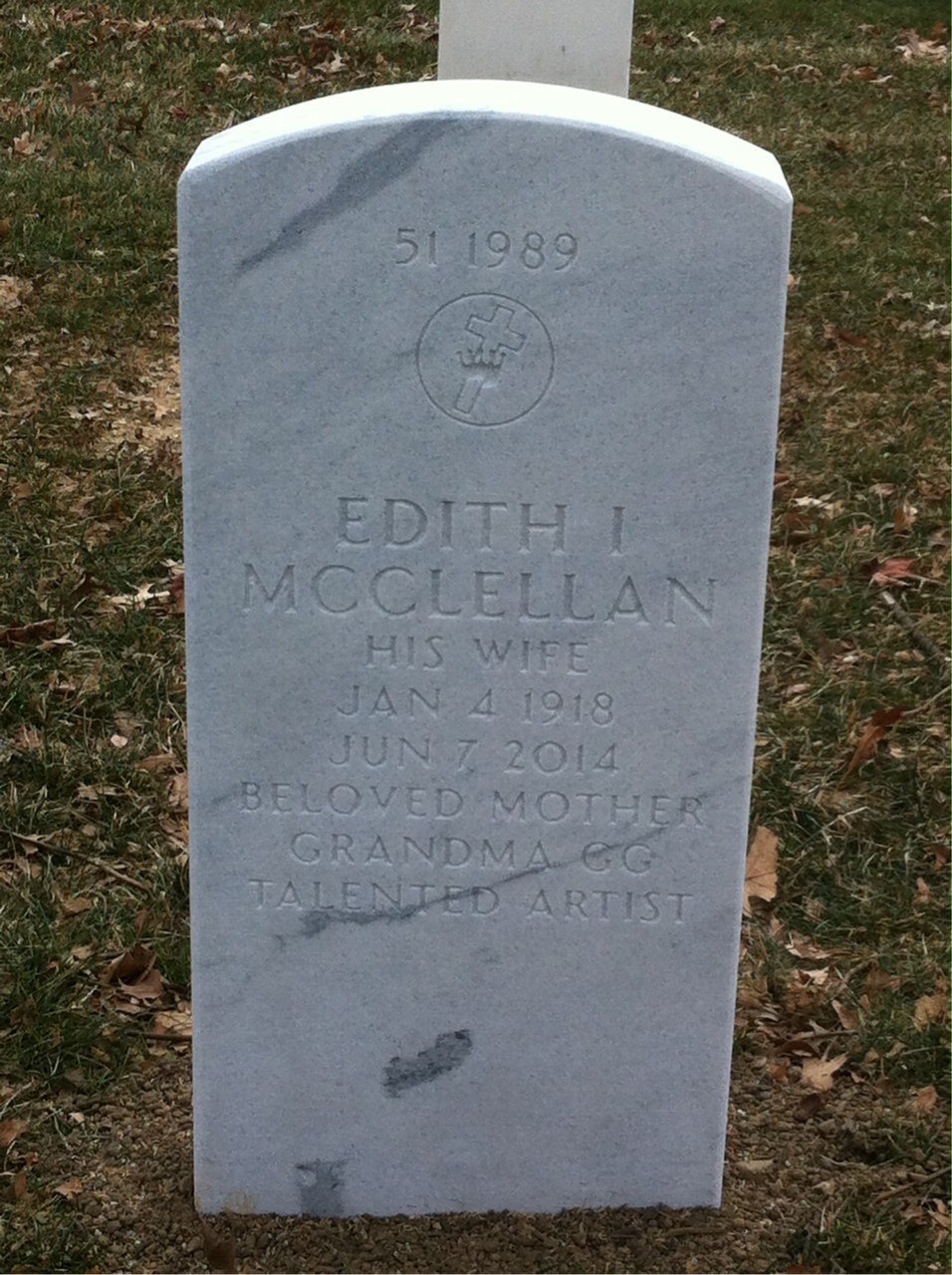 Back of headstone — Verlon S Reed