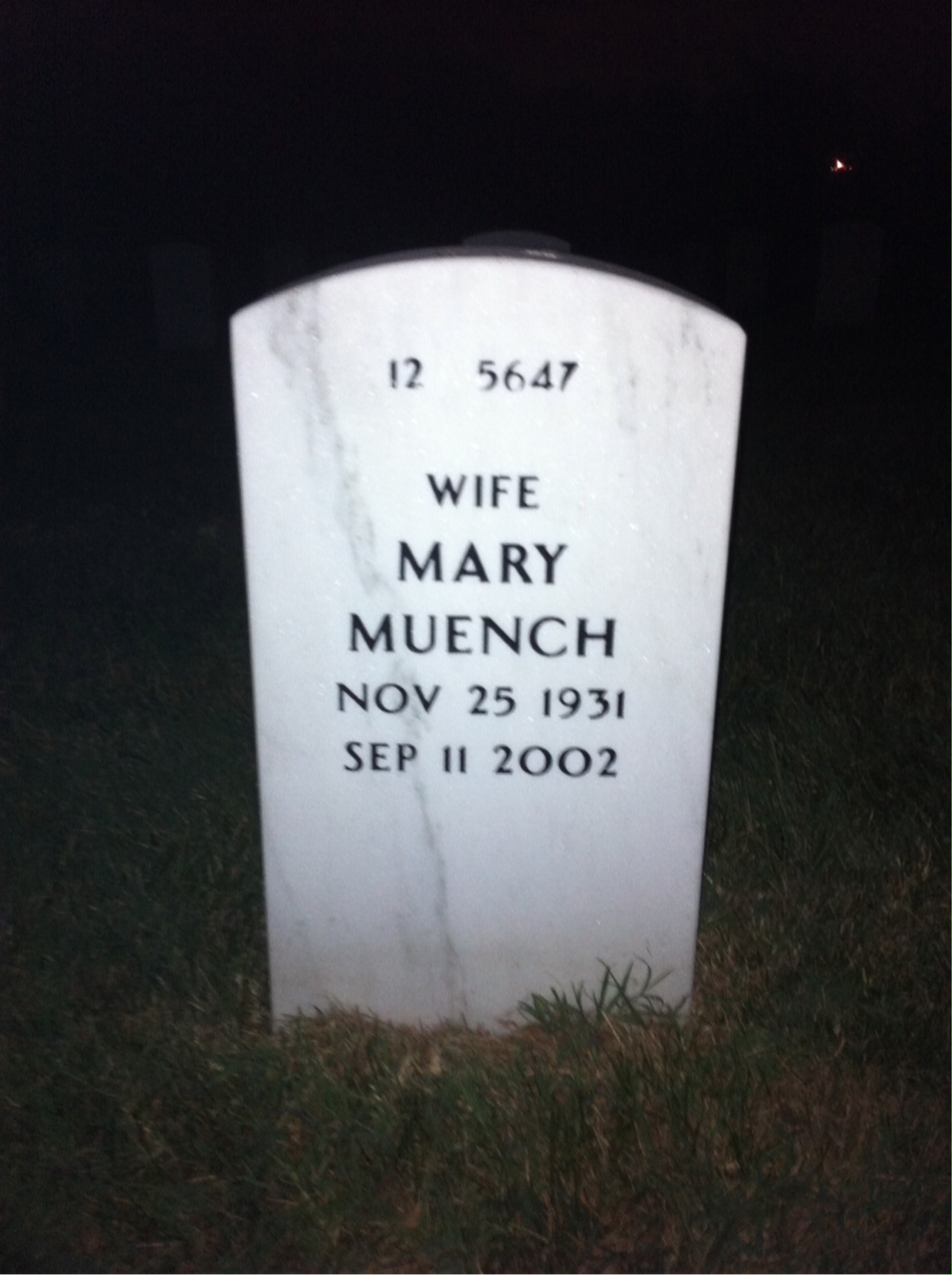 Back of headstone — Lawrence Blackberg