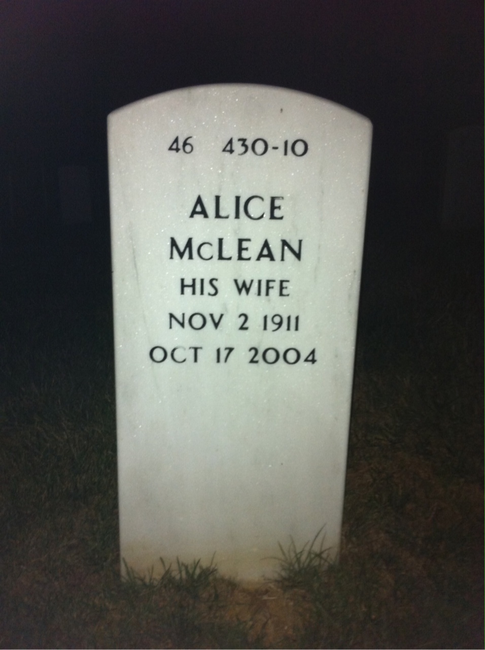 Back of headstone — Charles Barnes