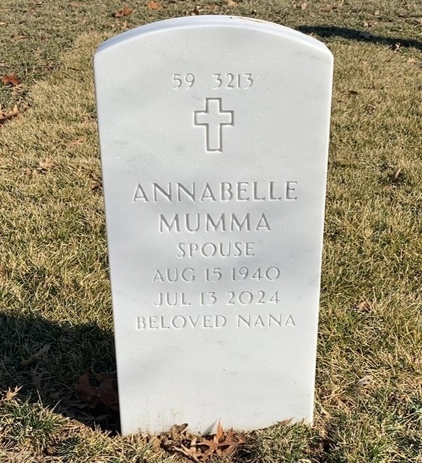 Back of headstone — Patrick Mumma