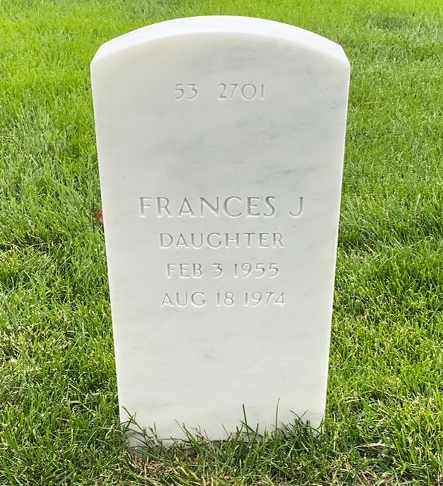 Back of headstone — Wilbur Allen
