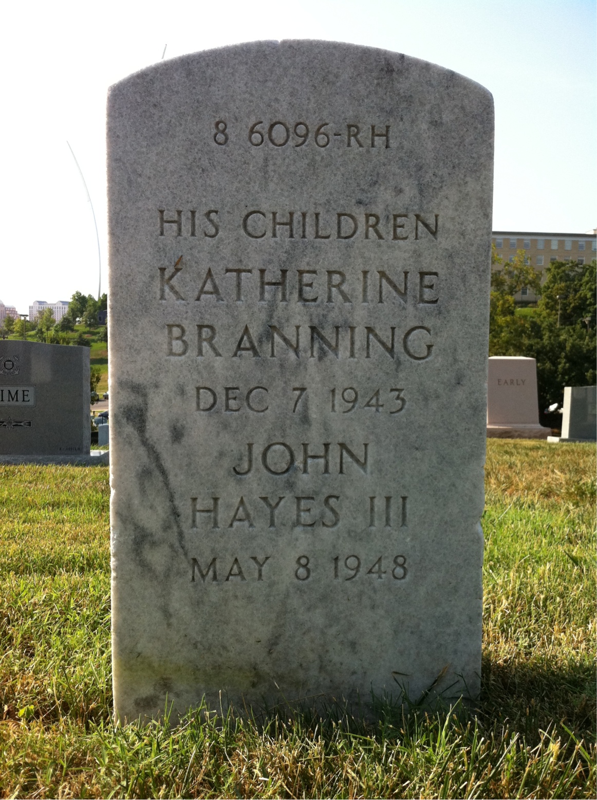 Back of headstone — John Jenkins