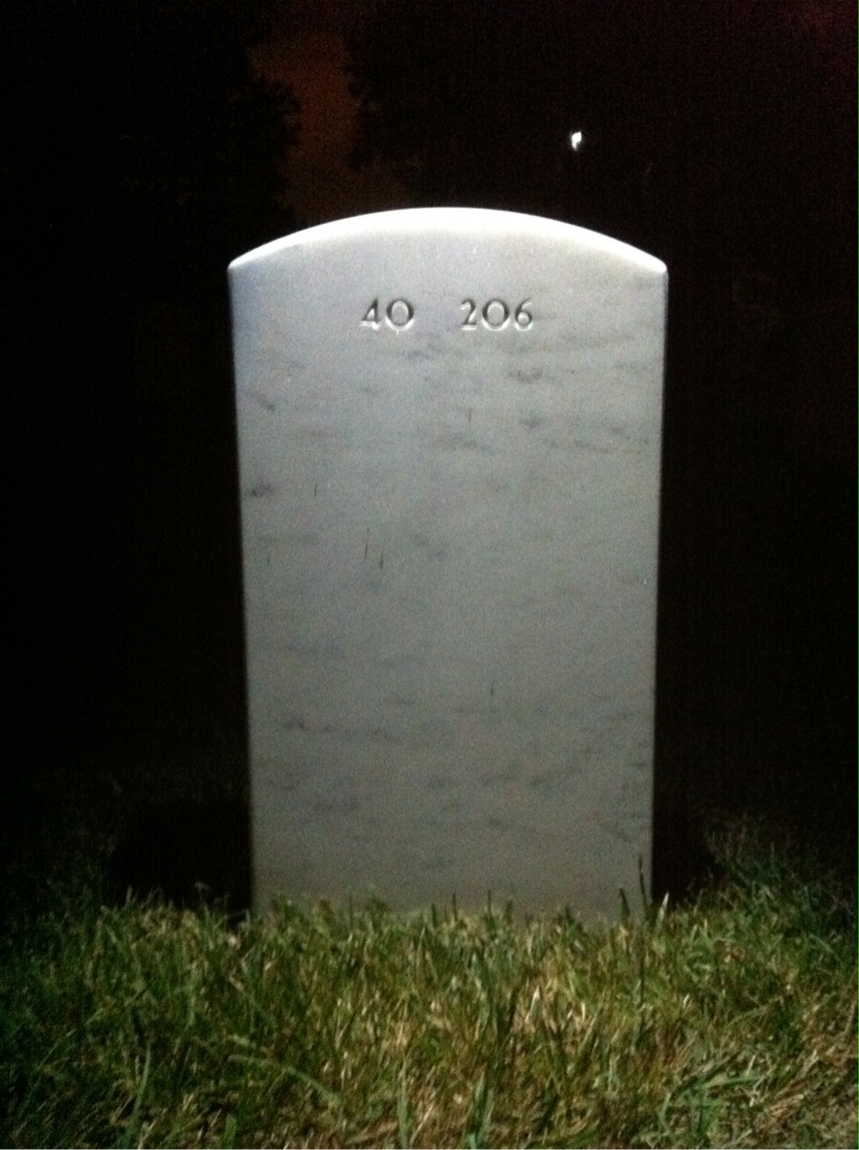 Back of headstone — Jay Huff