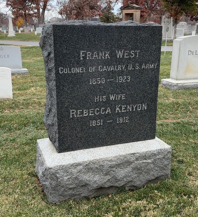 Headstone shared by 3 interments, including Frank West