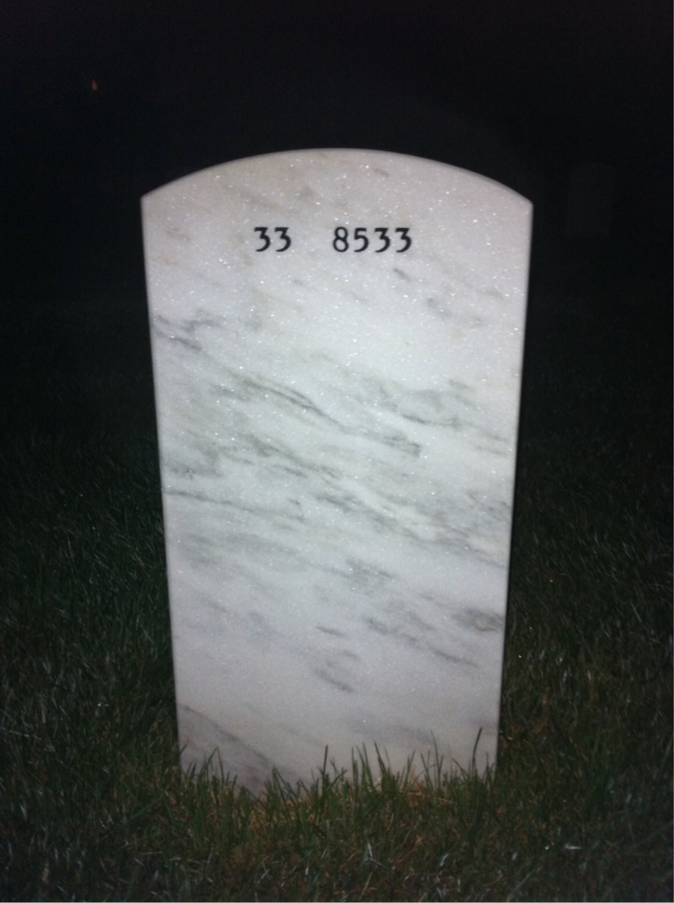 Back of headstone — Louise Barr