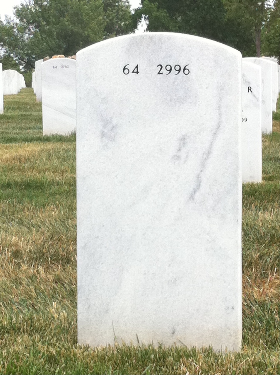 Back of headstone — Gerald Robinson